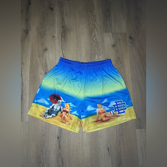 Eric Emanuel x Warren Lotas ll ‘Blue/Multi’ Shorts - Picture 1 of 8